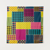 Geometrische patchwork: Rechthoek Naadloze Achterg Wandkleed (Voorkant (horizontaal))