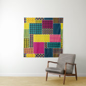 Geometrische patchwork: Rechthoek Naadloze Achterg Wandkleed (In Situ (horizontaal))
