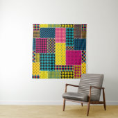 Geometrische patchwork: Rechthoek Naadloze Achterg Wandkleed (In situ)