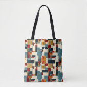  Geometrische patchworkmix in rood, geel, blauw  Tote Bag (Voorkant)