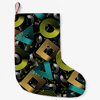 Geometrische patronachtergrond, retro,90s, abstrac kleine kerstsok