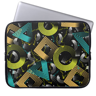 Geometrische patronachtergrond, retro,90s, abstrac laptop sleeve