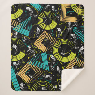 Geometrische patronachtergrond, retro,90s, abstrac sherpa deken