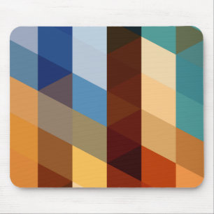 Geometrische patronen   Blauwe en Oranje driehoeke Muismat
