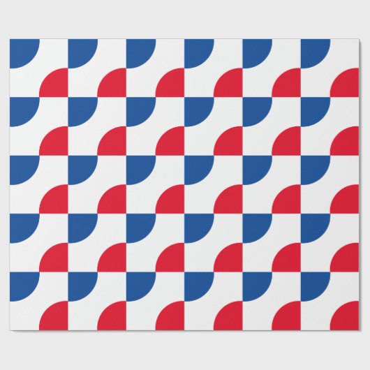Geometrische patronen Camouflage Red Blue Cool Cadeaupapier (Vlak)