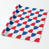 Geometrische patronen Camouflage Red Blue Cool Cadeaupapier (Uitgerold)