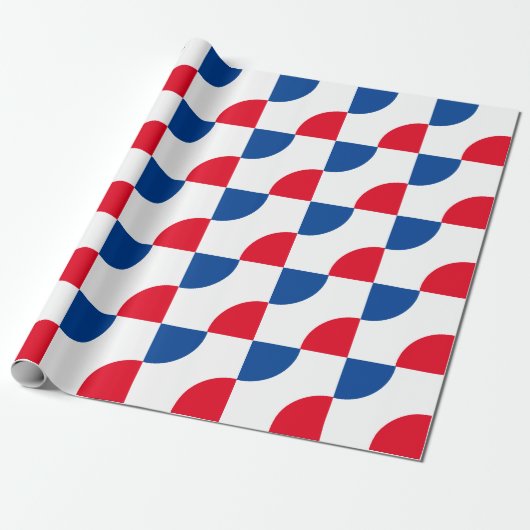 Geometrische patronen Camouflage Red Blue Cool Cadeaupapier (Uitgerold)