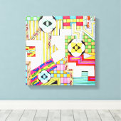 Geometrische patronen canvas afdruk (Insitu (Houten vloer))