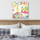 Geometrische patronen canvas afdruk (Insitu (Slaapkamer))