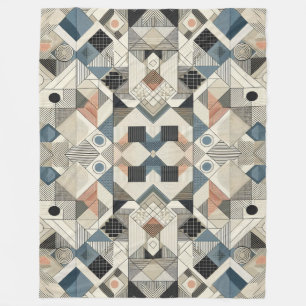 Geometrische patronen fleece deken