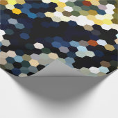 Geometrische patronen | Gele en blauwe hexagons Cadeaupapier (Hoek)