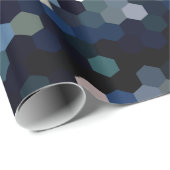 Geometrische patronen | Gele en blauwe hexagons Cadeaupapier (Rol Hoek)