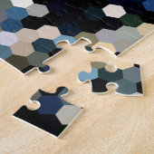 Geometrische patronen | Gele en blauwe hexagons Legpuzzel (Zijkant)