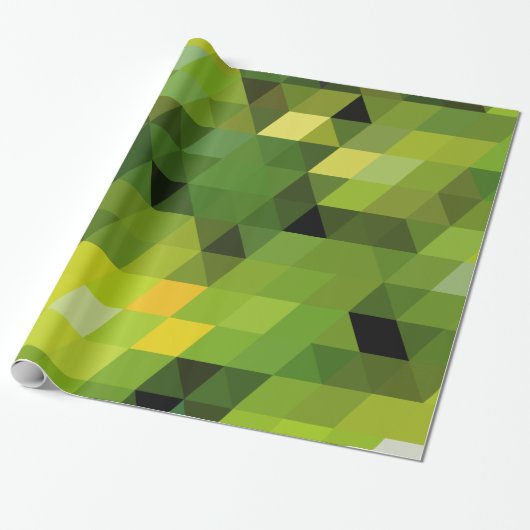 Geometrische patronen | Groene driehoeken Cadeaupapier (Uitgerold)