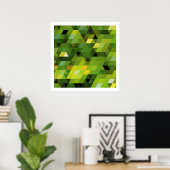 Geometrische patronen | Groene driehoeken Poster (Thuiskantoor)