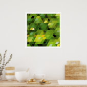 Geometrische patronen | Groene driehoeken Poster (Keuken)