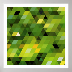 Geometrische patronen   Groene driehoeken Poster