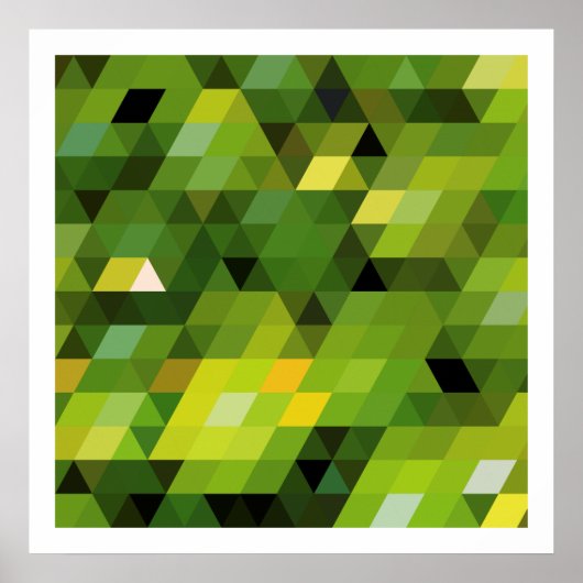 Geometrische patronen | Groene driehoeken Poster (Voorkant)