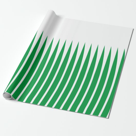 Geometrische patronen Kerstmis White Green Spike A Cadeaupapier (Uitgerold)