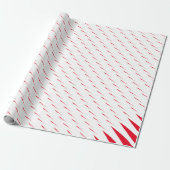 Geometrische patronen kerstrode rode staart cadeaupapier (Uitgerold)