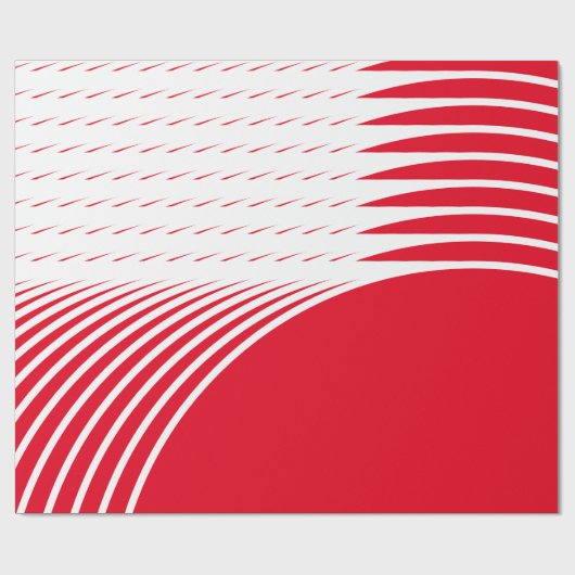 Geometrische patronen kerstrood wit cadeaupapier (Vlak)