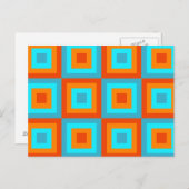 Geometrische patronen Kleur Turquoise Oranje Briefkaart (Voorkant / Achterkant)