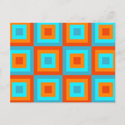 Geometrische patronen Kleur Turquoise Oranje Briefkaart (Voorkant)