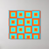 Geometrische patronen Kleur Turquoise Oranje Canvas Afdruk (Voorkant)