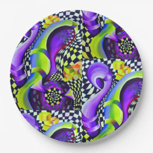 Geometrische patronen kunst Deco Papieren Bordje