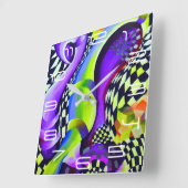 Geometrische patronen kunst Deco Vierkante Klok (Hoek)