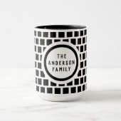 Geometrische patronen Moderne Mok in zwart-wit (Midden)