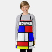 Geometrische patronen Mondriaan Kunststijl Modern Schort (Gedragen)