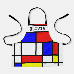 Geometrische patronen Mondriaan Kunststijl Modern Schort