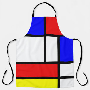 Geometrische patronen Mondriaan Kunststijl Modern Schort
