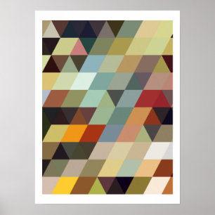 Geometrische patronen   Multicolordriehoeken Poster