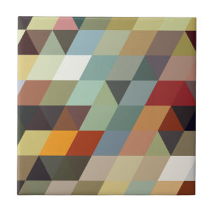 Geometrische patronen Multicolordriehoeken Tegeltje