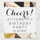 Geometrische patronen, noordse patronen, Stippen, Wijn Etiket (Enkel label)