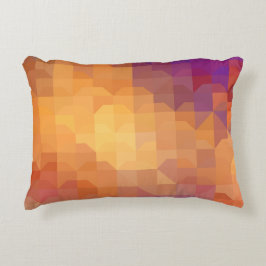 Geometrische patronen | Oranje vierkantjes en drie Accent Kussen