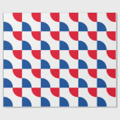 Geometrische patronen Rode Blauwe Aangepaste Kleur Cadeaupapier (Vlak)