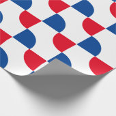 Geometrische patronen Rode Blauwe Aangepaste Kleur Cadeaupapier (Hoek)