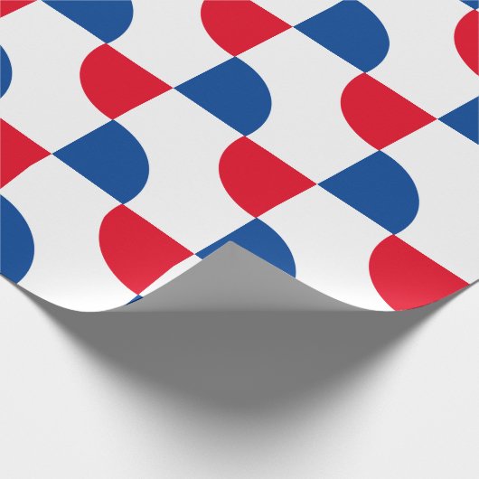 Geometrische patronen Rode Blauwe Aangepaste Kleur Cadeaupapier (Hoek)