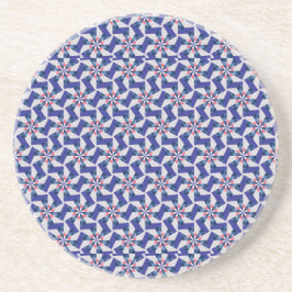 Geometrische patronen - Rood en Blauw Pinwheel Coa Zandsteen Onderzetter
