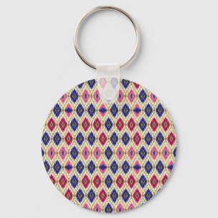 Geometrische patronen: Traditionele Textiel Illust Sleutelhanger
