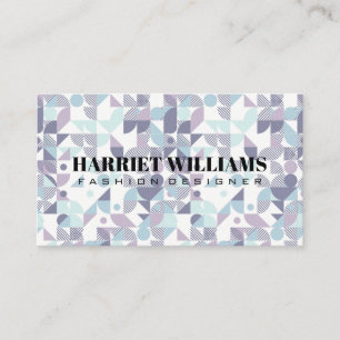 Geometrische patronen van Blues Purples Visitekaartje