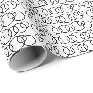 Geometrische patronen voor zwarte en witte cirkels cadeaupapier