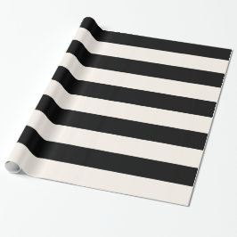 Geometrische patronen Zwarte en Witte Stripes Cadeaupapier