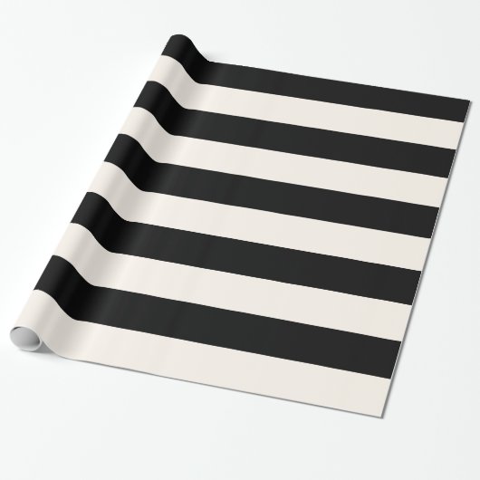 Geometrische patronen Zwarte en Witte Stripes Cadeaupapier (Uitgerold)