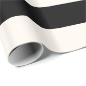 Geometrische patronen Zwarte en Witte Stripes Cadeaupapier (Rol Hoek)