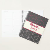 Geometrische patroon 2023 VIVA Magenta Grey Add Na Planner (Display)