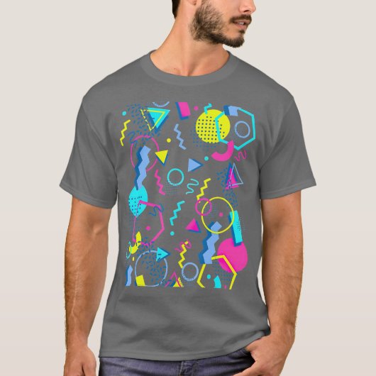Geometrische patroon 80s 90s Memphis Style T-shirt (Voorkant)